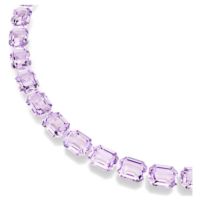 Millenia-halsband med åttkantiga kristaller, lila, guldpläterat Millenia-halsband med åttkantiga kristaller, lila, guldpläterat