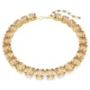 Millenia-halsband med åttkantiga slipningar, karamellfärgat, guldpläterat Millenia-halsband med åttkantiga slipningar, karamellfärgat, guldpläterat