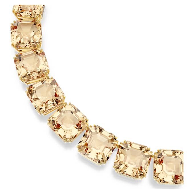 Millenia-halsband med åttkantiga slipningar, karamellfärgat, guldpläterat Millenia-halsband med åttkantiga slipningar, karamellfärgat, guldpläterat