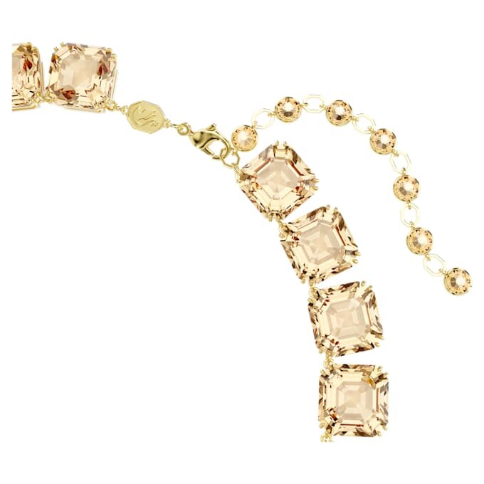 Millenia-halsband med åttkantiga slipningar, karamellfärgat, guldpläterat Millenia-halsband med åttkantiga slipningar, karamellfärgat, guldpläterat