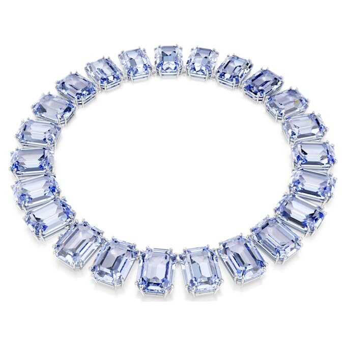 Millenia-halsband med överdimensionerade kristaller, åttkantig slipning, blå, rodiumpläterat Millenia-halsband med överdimensionerade kristaller, åttkantig slipning, blå, rodiumpläterat