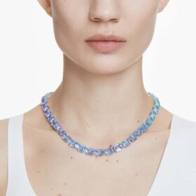Millenia-halsband, åttkantig slipning, färgövergång, blått, rodiumpläterat