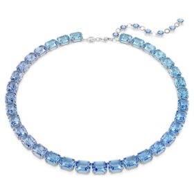 Millenia-halsband, åttkantig slipning, färgövergång, blått, rodiumpläterat