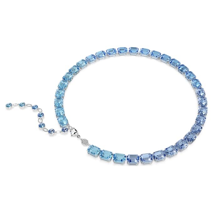 Millenia-halsband, åttkantig slipning, färgövergång, blått, rodiumpläterat Millenia-halsband, åttkantig slipning, färgövergång, blått, rodiumpläterat