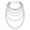 Millenia lagerhalsband med blandade slipningar, vitt, rodiumpläterat Millenia lagerhalsband med blandade slipningar, vitt, rodiumpläterat