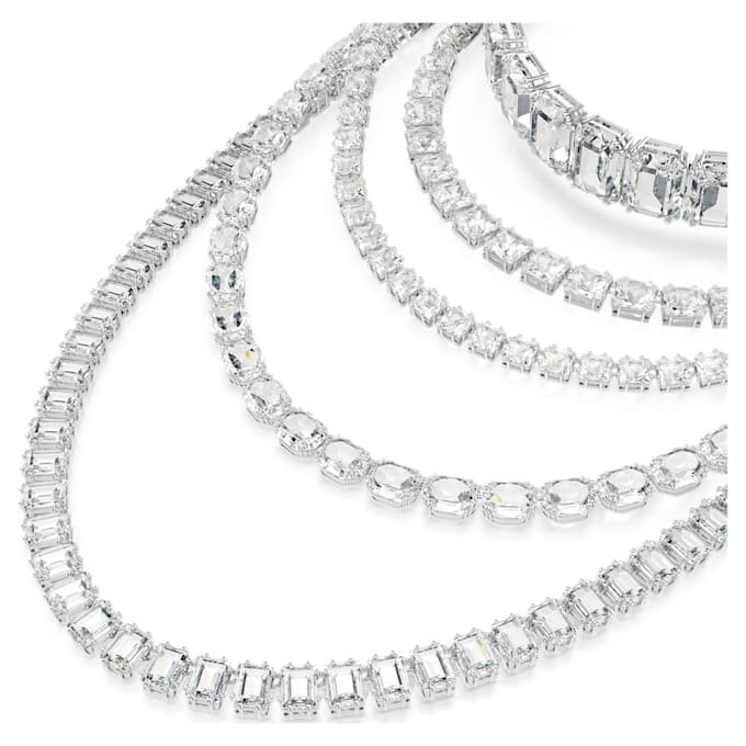 Millenia lagerhalsband med blandade slipningar, vitt, rodiumpläterat Millenia lagerhalsband med blandade slipningar, vitt, rodiumpläterat