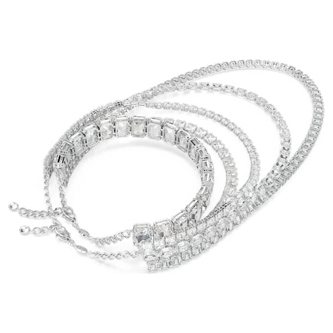Millenia lagerhalsband med blandade slipningar, vitt, rodiumpläterat Millenia lagerhalsband med blandade slipningar, vitt, rodiumpläterat