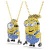 Minions James och Henry med pavé, flerfärgade, guldpläterade