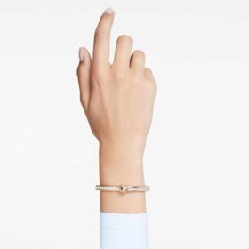 Numina-armband, rund slipning, vitt, guldpläterat