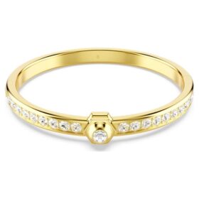 Numina-armband, rund slipning, vitt, guldpläterat
