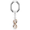 Nyckelring Infinity, vit, blandad metallfinish