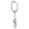 Nyckelring Infinity, vit, blandad metallfinish
