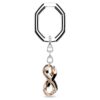 Nyckelring Infinity, vit, blandad metallfinish
