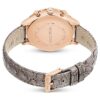 Octea Chrono-klocka, tillverkad i Schweiz, läderarmband, grå, roséguldfärgad yta