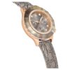 Octea Chrono-klocka, tillverkad i Schweiz, läderarmband, grå, roséguldfärgad yta
