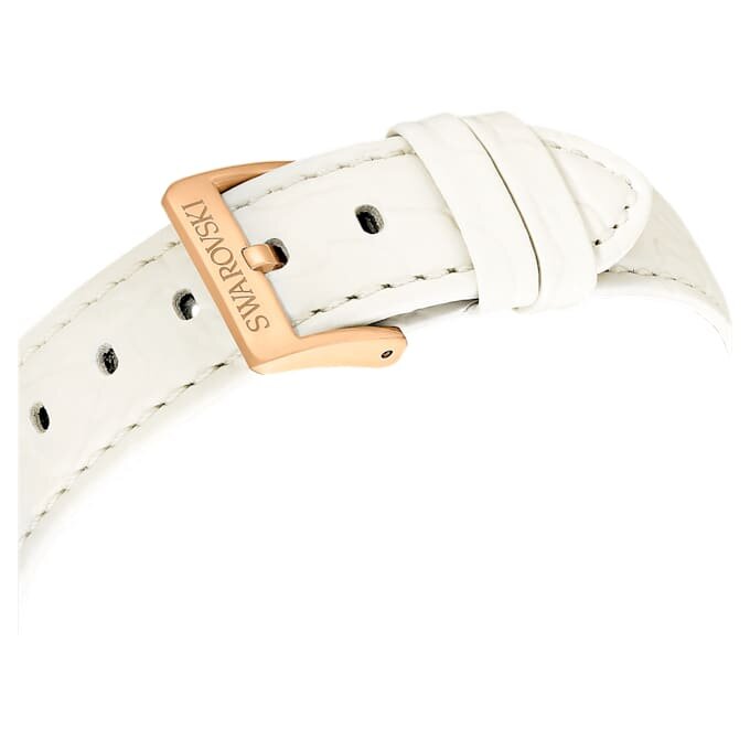 Octea Chrono-klocka, tillverkad i Schweiz, läderarmband, vit, roséguldtonad yta Octea Chrono-klocka, tillverkad i Schweiz, läderarmband, vit, roséguldtonad yta