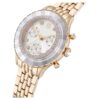 Octea Chrono-klocka, tillverkad i Schweiz, metallarmband, guldfärgad, champagneguldfärgad yta