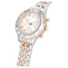 Octea Chrono-klocka, tillverkad i Schweiz, metallarmband, roséguldfärgad, blandad metallfinish