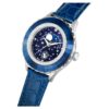 Octea Moon Watch Swiss Made, Moon, läderarmband, blå, rostfritt stål