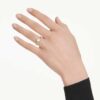Oktagonal ring med laboratorieframställda diamanter, totalt 1,0 karat, oktagonal form, 14K gult guld