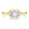 Oktagonal ring med laboratorieframställda diamanter, totalt 1,0 karat, oktagonal form, 14K gult guld