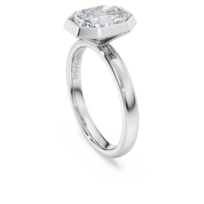 Oktagonal ring med laboratorieframställda diamanter, totalt 2,0 karat, oktagonal form, 14K vitguld Oktagonal ring med laboratorieframställda diamanter, totalt 2,0 karat, oktagonal form, 14K vitguld