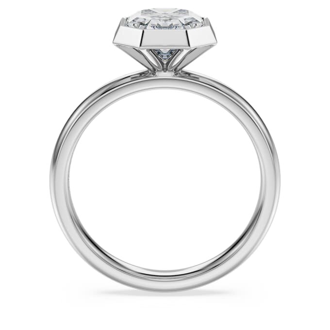 Oktagonal ring med laboratorieframställda diamanter, totalt 2,0 karat, oktagonal form, 14K vitguld Oktagonal ring med laboratorieframställda diamanter, totalt 2,0 karat, oktagonal form, 14K vitguld