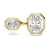 Oktagonal ring med laboratorieframställda diamanter, totalt 4,10 karat, oktagonal form, 18K gult guld