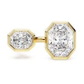 Oktagonal ring med laboratorieframställda diamanter, totalt 4,10 karat, oktagonal form, 18K gult guld