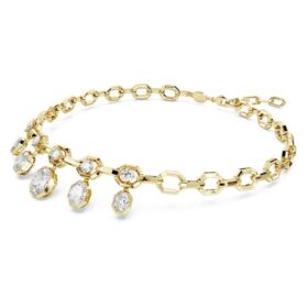 Oktagonhalsband med laboratorieframställda diamanter, 12,56 ct totalt, blandade former, 18K gult guld