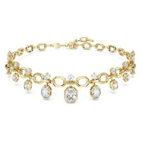 Oktagonhalsband med laboratorieframställda diamanter, 18,39 karat totalt, blandade former, 18K gult guld