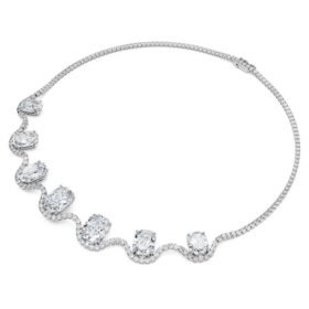 Oktagonhalsband med laboratorieframställda diamanter, 37,70 karat totalt, oktagonform, 18K vitguld