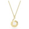 Ormhänge med kristallpärla, blandade slipningar, Ormens år, vitt, guldpläterat