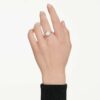 Ring med åttkantig infattning, laboratorieframställda diamanter 3,0 karat totalt, åttkantig form, 14K gult guld