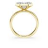 Ring med åttkantig infattning, laboratorieframställda diamanter 3,0 karat totalt, åttkantig form, 14K gult guld