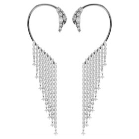 Öronklämmor från The Vienna Collection – Swan, vita, ruteniumpläterade