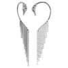 Öronklämmor från The Vienna Collection – Swan, vita, ruteniumpläterade
