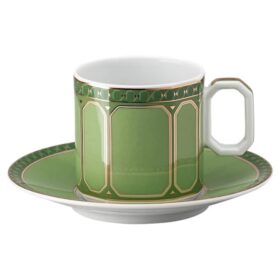 Signum espressokopp med fat, porslin, grön