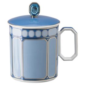 Signum-mugg med lock, porslin, blå