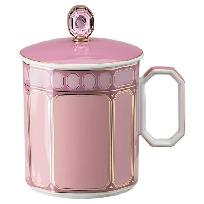Signum-mugg med lock, porslin, rosa Signum-mugg med lock, porslin, rosa