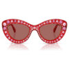 Solglasögon i Cat-Eye-form, Sk6060, röda Solglasögon i Cat-Eye-form, Sk6060, röda