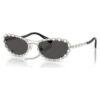 Solglasögon i oval form, 2-i-1-clip-on, Sk7044, silverfärgad