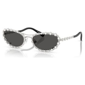Solglasögon i oval form, 2-i-1-clip-on, Sk7044, silverfärgad