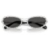 Solglasögon i oval form, 2-i-1-clip-on, Sk7044, silverfärgad