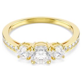 Stilla Attract-ring, rund slipning, vit, guldpläterad Stilla Attract-ring, rund slipning, vit, guldpläterad