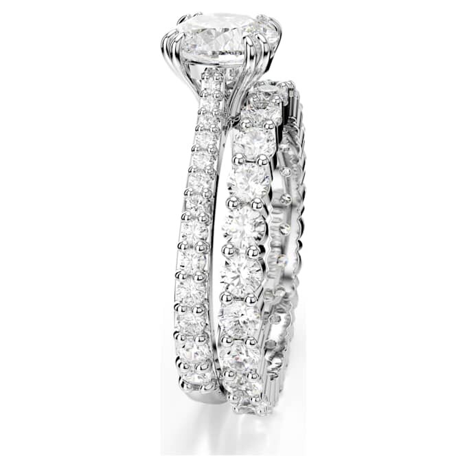 Stilla ringset (2), rundslipad, vit, rodiumpläterad Stilla ringset (2), rundslipad, vit, rodiumpläterad