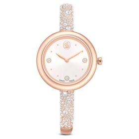 Sublima armbandsur, tillverkat i Schweiz, metallarmband, roséguldfärgat, ytbehandling i roséguldton