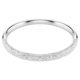 Sublima armring Snow Pavé, vit, rodiumpläterad