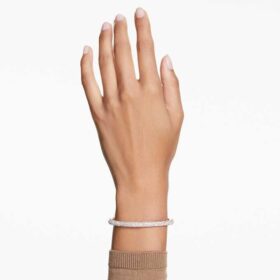 Sublima armring Snow Pavé, vit, roséguldpläterad