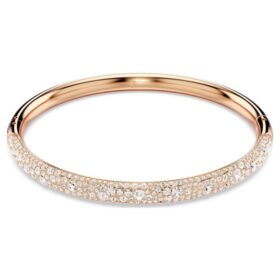 Sublima armring Snow Pavé, vit, roséguldpläterad